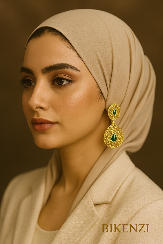 Boucles d’Oreilles BIKENZI Émeraude Royale