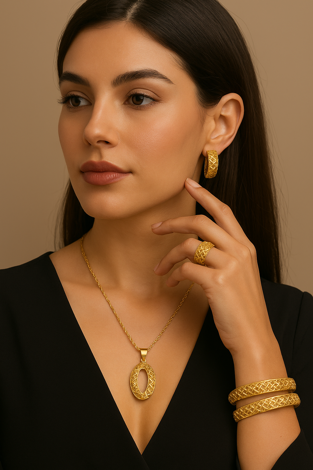 Parure BIKENZI Royal – Bracelet, Collier, Bague & Boucles