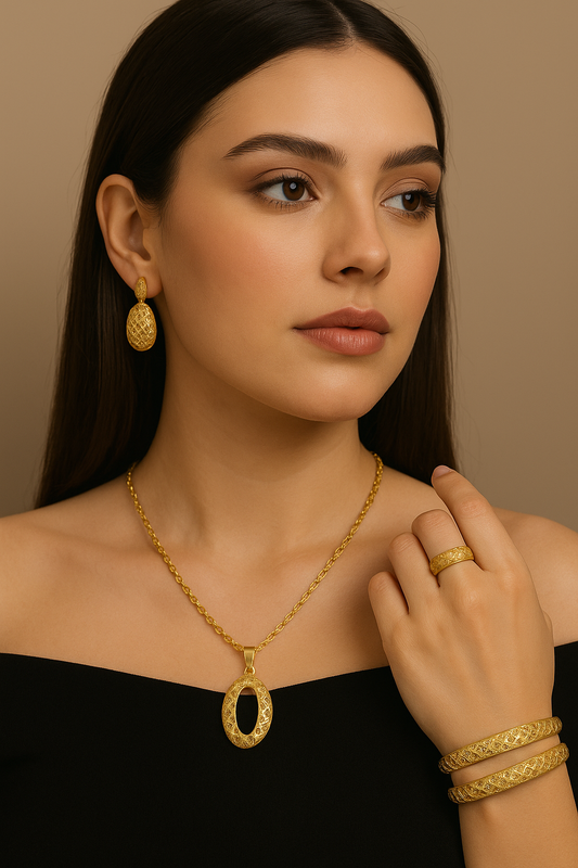 Parure BIKENZI Royal – Bracelet, Collier, Bague & Boucles